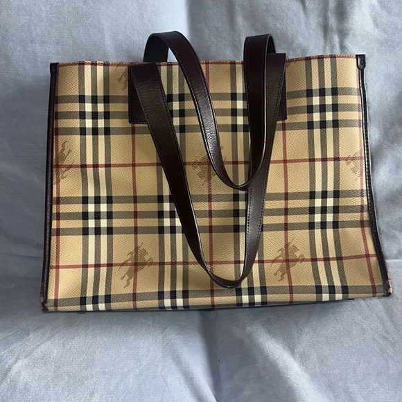 Burberry Beige and Brown Checkered Briefcase - Picture 6 of 16